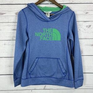 The North Face Womens‎ Sweatshirt Small Blue Hoodie Logo Popover Outdoor